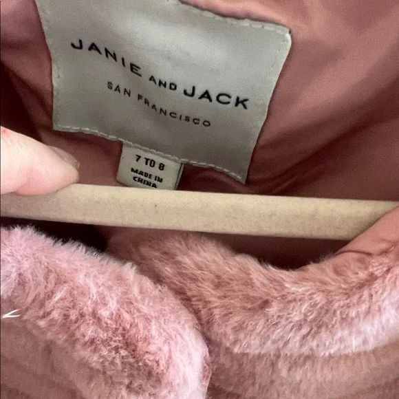 Janie and Jack Blush Pink Faux Fur Jacket